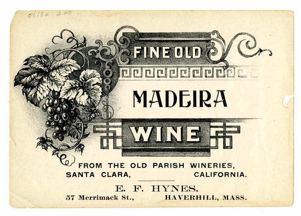 madeira şarabı eski etiket