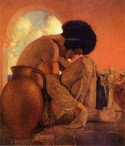 binbir gece masalları çizim Maxfield parrish sindbad