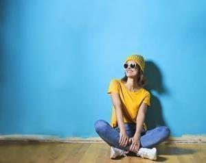 woman in yellow shirt