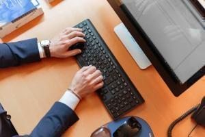 person pc typing