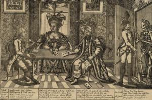 1780'li yıllara ait bir karikatürde, Osmanlı Padişahı I. Abdülhamit Kutsal Roma İmparatoru ve Avusturya Arşidükü II. Joseph ve Çariçe II. Katerina ile kumar oynuyorlar.